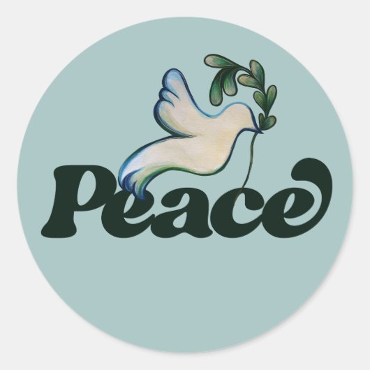 Vrede op Aarde Vreedzaam wereldontwerp Ronde Sticker (Voorkant)