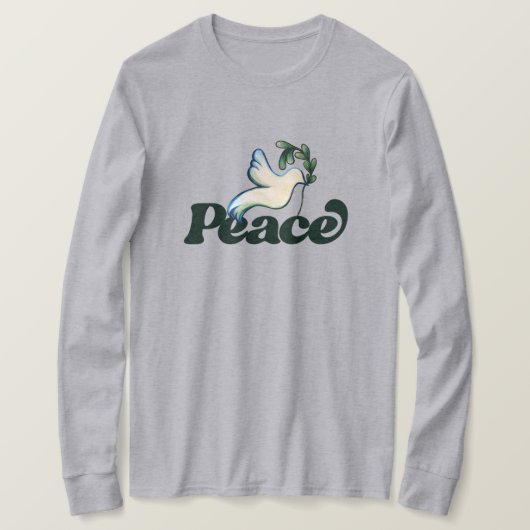 Vrede op Aarde Vreedzaam wereldontwerp T-shirt (Design voorkant)