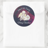 Vrede op Aarde Vrolijk Kerstfeest Engel Herder Ronde Sticker (Tas)