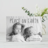 Vrede op Aarde Warm maakt kerstfeestdag foto Feestdagenkaart (Staand voorkant)