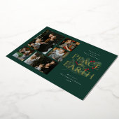 Vrede op Aarde Waterverf Greenery Gold Folie Feestdagenkaart (Gedraaid)