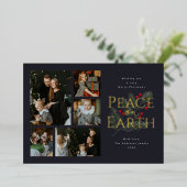 Vrede op Aarde Waterverf Greenery Gold Folie Feestdagenkaart (Staand Voorkant)