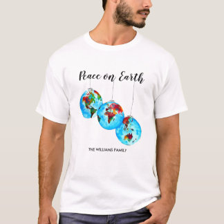 Vrede op Aarde Waterverf Hoop Milieu Wereld T-shirt