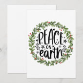 Vrede op Aarde Waterverf Wreath Feestdagenkaart (Voorkant / Achterkant)