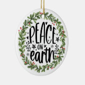 Vrede op Aarde Waterverf Wreath Keramisch Ornament (Rechts)