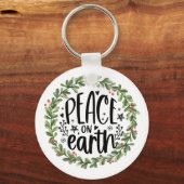 Vrede op Aarde Waterverf Wreath Sleutelhanger (Voorkant)