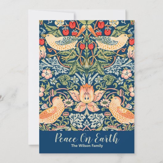 Vrede op aarde William Morris Custom Feestdagenkaart (Voorkant)