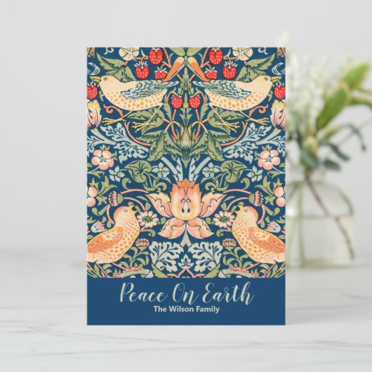 Vrede op aarde William Morris  Custom Feestdagenkaart (Staand voorkant)