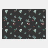 Vrede op Aarde Winter Botanische Berry Patronen Inpakpapier Vel (Voorkant 2)