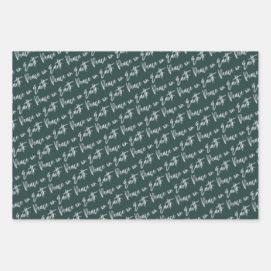 Vrede op Aarde Winter Botanische Berry Patronen Inpakpapier Vel (Voorkant)