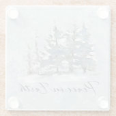 Vrede op Aarde Winter Sneeuw Scene Glazen Onderzetter (Achterkant)