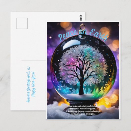 Vrede op aarde. Winter Wonderland Tree of Peace Briefkaart (Voorkant / Achterkant)