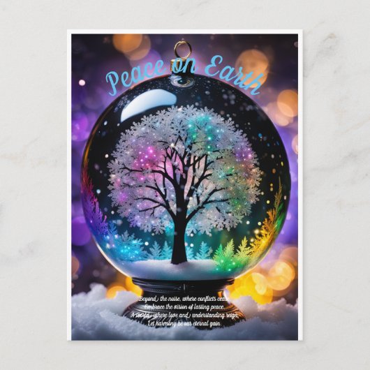 Vrede op aarde. Winter Wonderland Tree of Peace Briefkaart (Voorkant)