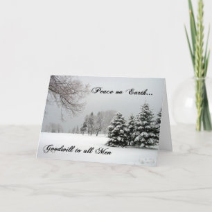 Vrede op aarde/winterschenkel/geschrift feestdagen kaart