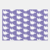 Vrede op aarde witte dove paarse kerst inpakpapier vel (Voorkant 3)