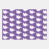 Vrede op aarde witte dove paarse kerst inpakpapier vel (Voorkant 2)