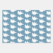 Vrede op aarde witte duif blauw Kerstmis Inpakpapier Vel (Voorkant 3)
