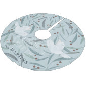 Vrede op Aarde Witte Duif Licht Blauw Kerstboom Rok (Gekanteld)