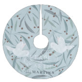 Vrede op Aarde Witte Duif Licht Blauw Kerstboom Rok (Voorkant)