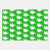 Vrede op aarde witte duif met groene kerst inpakpapier vel (Voorkant 3)