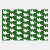 Vrede op aarde witte duif met groene kerst inpakpapier vel (Voorkant)