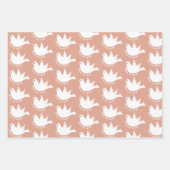 Vrede op aarde witte duif terracotta Kerstmis Inpakpapier Vel (Voorkant 3)