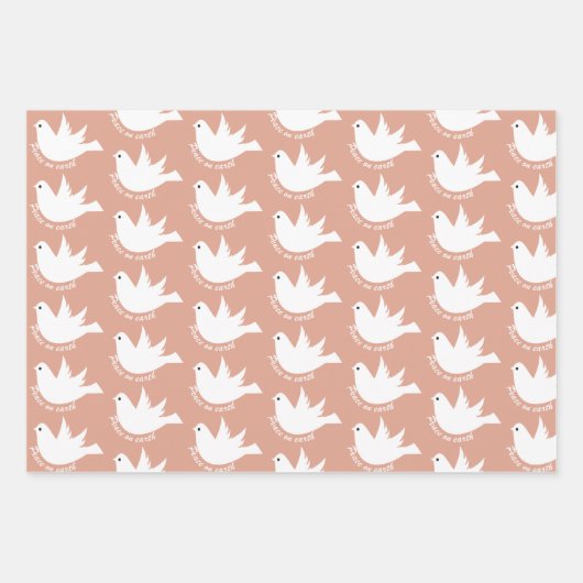 Vrede op aarde witte duif terracotta Kerstmis Inpakpapier Vel (Voorkant 3)
