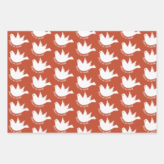 Vrede op aarde witte duif terracotta Kerstmis Inpakpapier Vel (Voorkant)