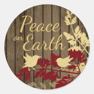 Vrede op Aarde Woodland Birds Ronde Sticker