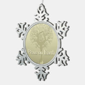 Vrede op Aarde Yoga-boom Tin Sneeuwvlok Ornament (Rechts)
