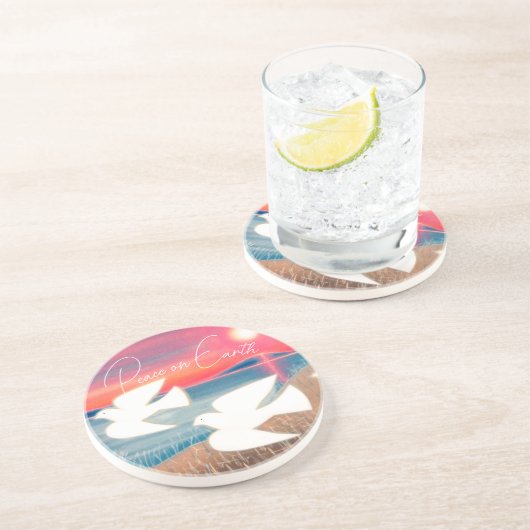 Vrede op aarde zandsteen onderzetter (Zijkant)