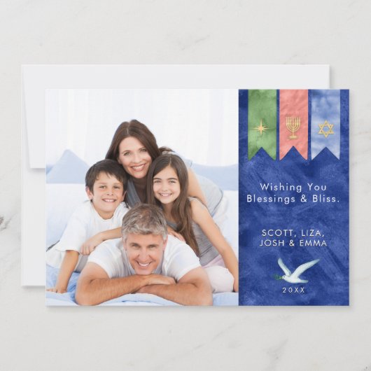 Vrede op aarde | Zegeningen Vakantiefoto Feestdagenkaart (Voorkant)