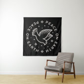 Vrede op aarde zwart wandkleed (In Situ (horizontaal))