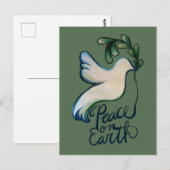 Vrede op de aardduif van hoop vreedzame kunst briefkaart (Voorkant / Achterkant)