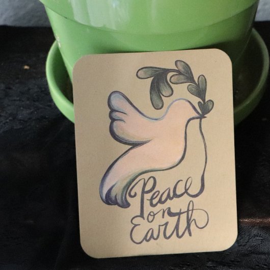 Vrede op de aardduif van hoop vreedzame kunst feestdagenkaart