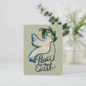 Vrede op de aardduif van hoop vreedzame kunst feestdagenkaart (Staand voorkant)