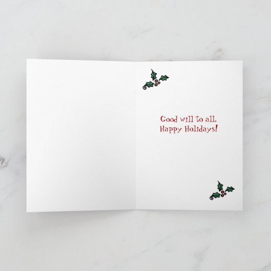 Vrede op de Kerstkaart van de Aarde Feestdagen Kaart (Binnen)