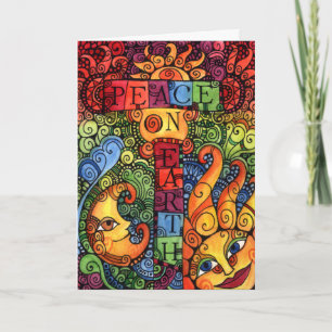 Vrede op de Kerstkaart van de Aarde Feestdagen Kaart