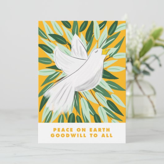 Vrede op de Kerstkaart van de Duif van de Aarde (Staand voorkant)