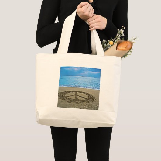 vrede op de oceaan grote tote bag (Voorkant (product))