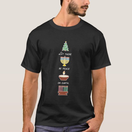 Vrede op Eh Symbolen voor Multiculturele Diversite T-shirt (Voorkant)