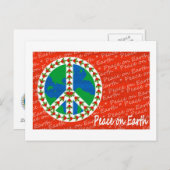 Vrede op Kerstmis van de Aarde Feestdagenkaart (Voorkant / Achterkant)