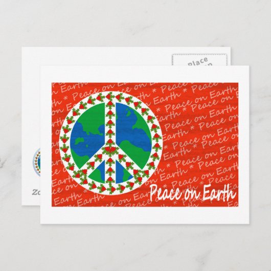 Vrede op Kerstmis van de Aarde Feestdagenkaart (Voorkant / Achterkant)