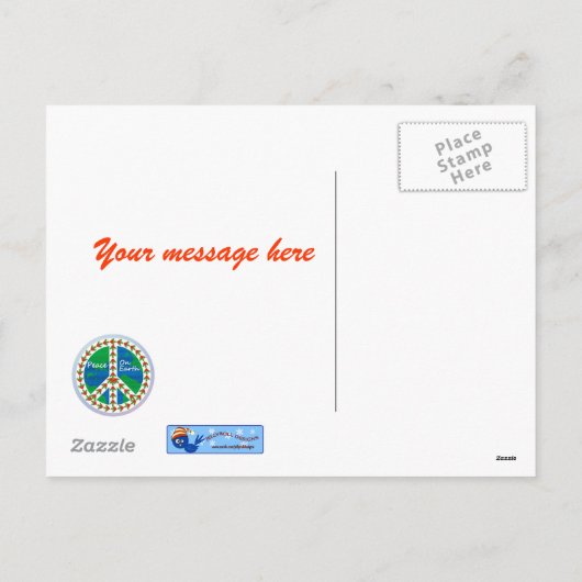 Vrede op Kerstmis van de Aarde Feestdagenkaart (Achterkant)