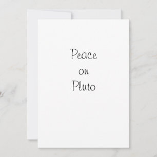 Vrede op Pluto Wenskaart Feestdagenkaart