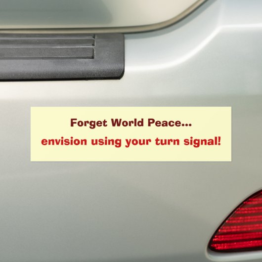 vrede op weg bumpersticker (Op auto)