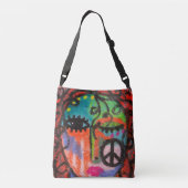 Vrede Originele Abstracte kunst Crossbody Tas (Achterkant)