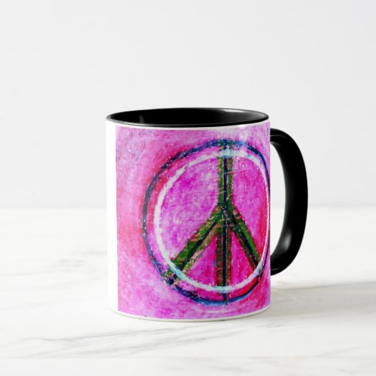 ...vrede...originele kunst van healingcolours... mok (Voorkant rechts)