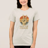 Vrede over chaos – Retro Sunset Statement T-shirt (Voorkant)