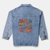Vrede over conflict: oorlog is niet het antwoord denim jacket (Achterkant)